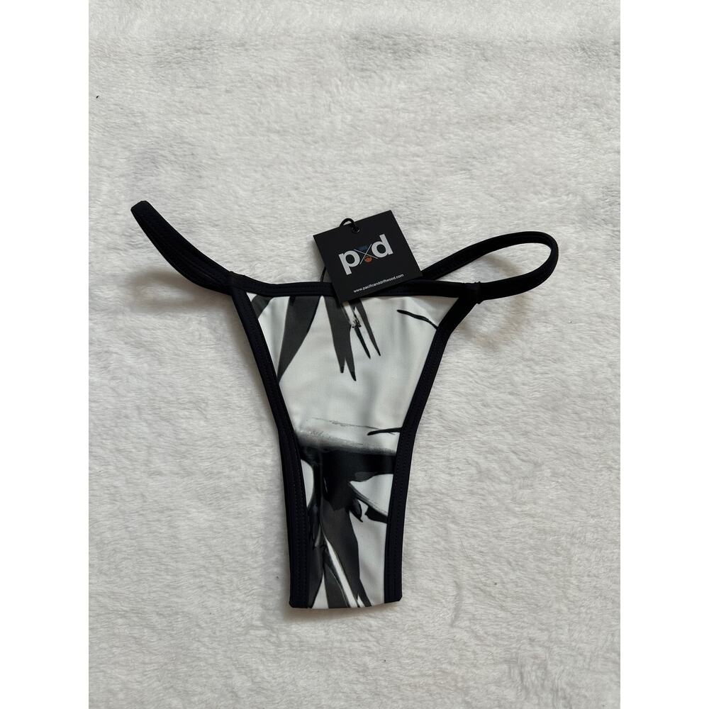 Pacific & Driftwood Bop Print Black Swim Bottom Womans XS NWT